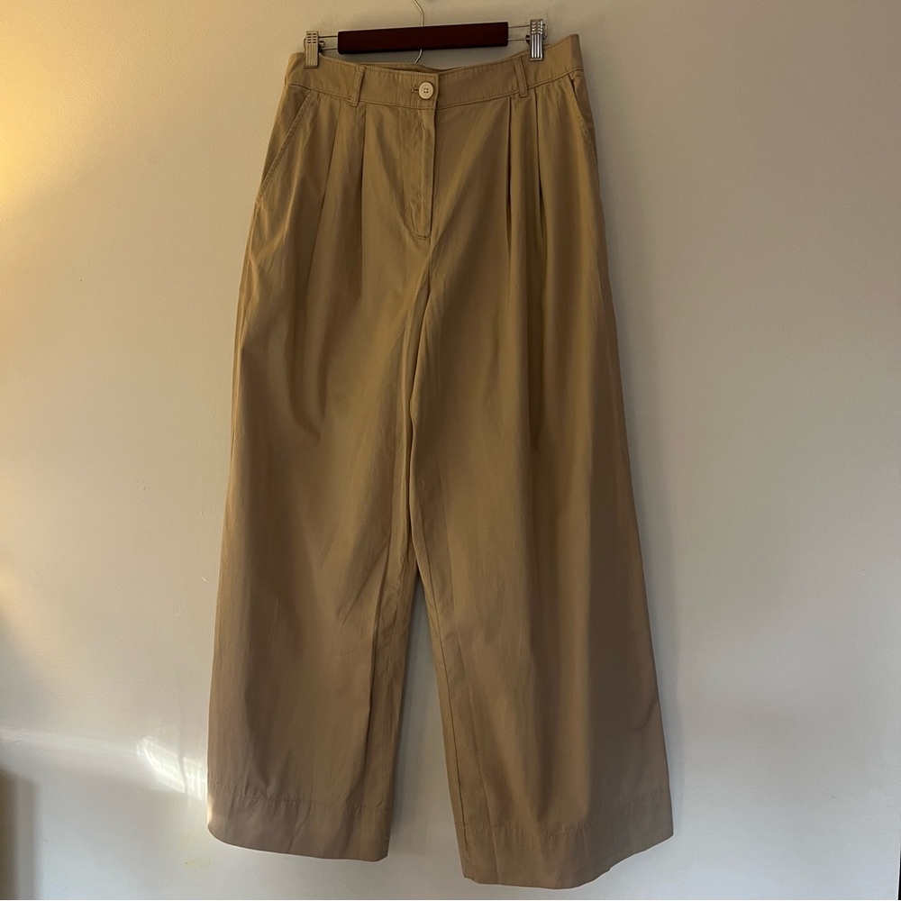 LOFT Wide Leg Pants in Khaki Tan